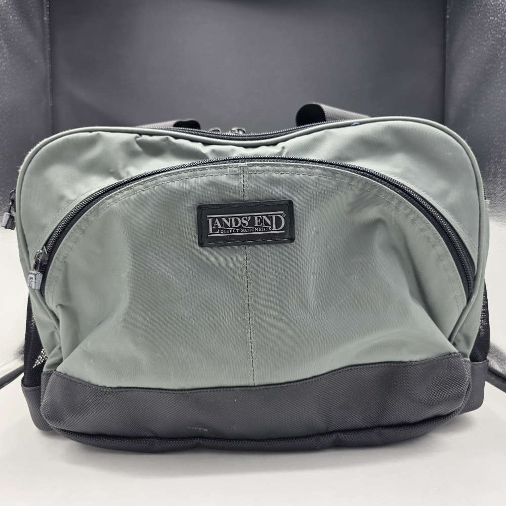 Vtg Land's End Travel Carry-On TSA Tote Duffle Laptop Bag Nylon 14Wx10Hx8D '97
